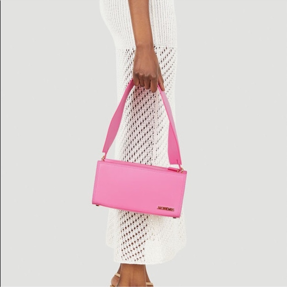 Jacquemus Pink Clutch with Gold Accents